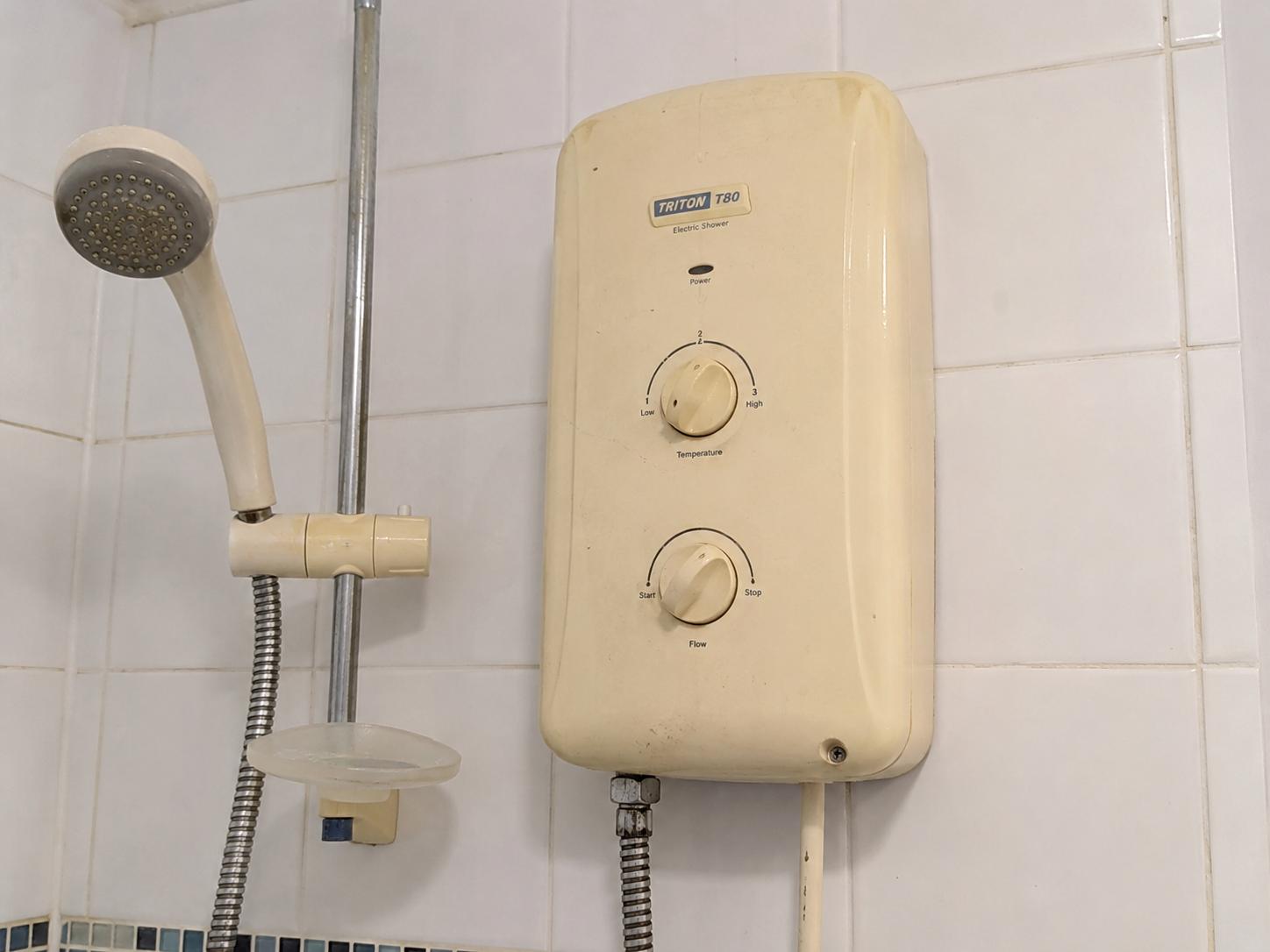 Older electric shower unit that may be unreliable