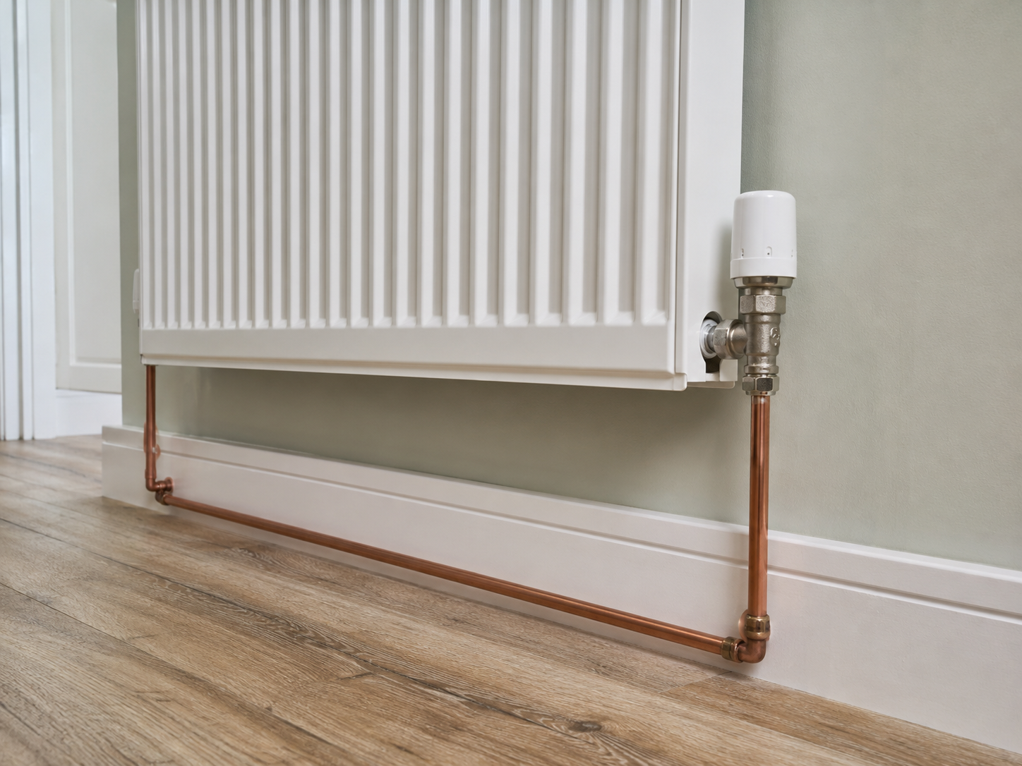 Tidy radiator pipework after a heating system service